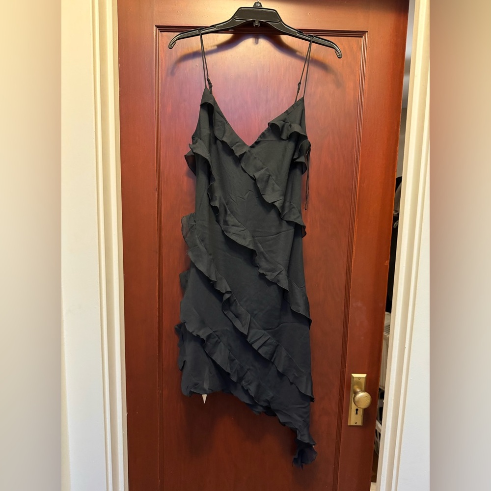 Abercrombie & Fitch Black Asymmetrical Ruffle Dress NWT